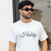 Hubby Modern Honeymoon Black Script White Men's T-Shirt
