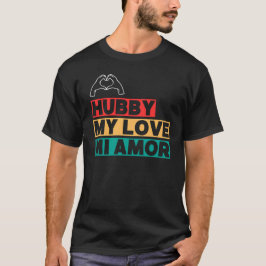 Hubby Modern Honeymoon White Script Black Men's T-Shirt