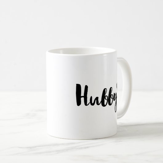 Hubby Mug Wedding Engagement Gift Coffee Cup Kaffeetasse (VorderseiteRechts)