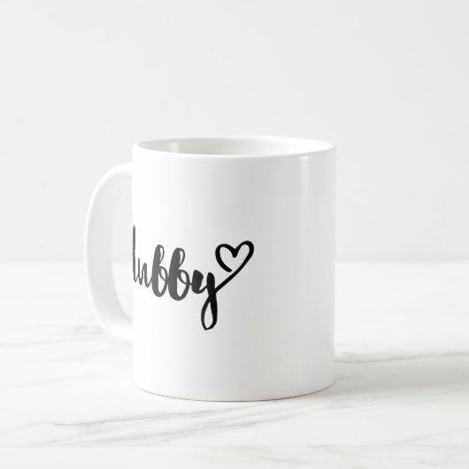 Hubby Mug Wedding Engagement Gift Coffee Cup Kaffeetasse (Vorderseite Links)