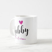 Hubby Name und Datum Hochzeit Jahrestag Kaffeetasse (Vorderseite Links)