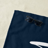 Hubby Navy Blue und White New Groom Strandtuch (Beispiel)