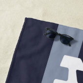 Hubby neu verheiratet Groom Blue & White Beach Han Strandtuch (Beispiel)