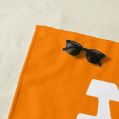 Hubby Newlywed Groom Orange & White Strandtuch (Beispiel)