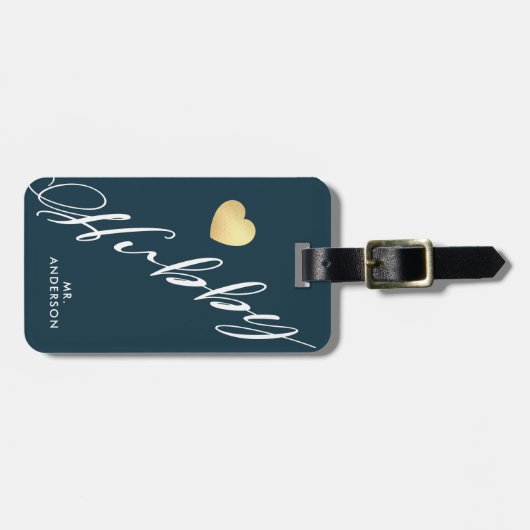 Hubby| Personalisierte Flitterwochen Gepäckanhänger (Vorderseite horizontal)