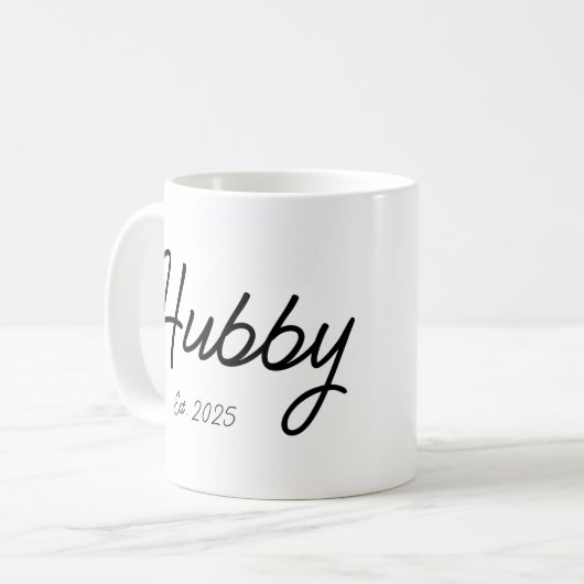 Hubby Personalisierte Verlobung Geschenk für seine Kaffeetasse (Vorderseite Links)