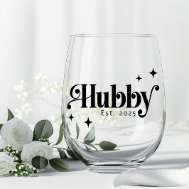 Hubby-Schriftart aller Farben, elegant Retro-Stars Weinglas Ohne Stiel