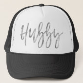 Hubby Silver Foil und White Trucker Hat Truckerkappe (Vorderseite)