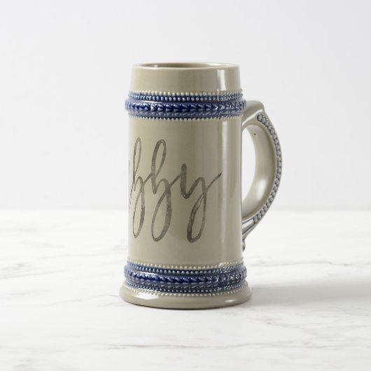 Hubby Silver Foil Wedding Day Coffee Cup Stein Bierglas (VorderseiteRechts)