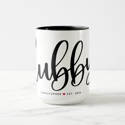 Hubby Simple Black Letters Custom Tasse (Zentrum)