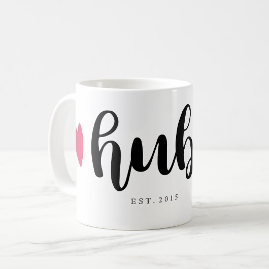 Hubby-Skript-Rosa-Herz Kaffeetasse (Vorderseite Links)