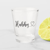 Hubby-Typografie mit Herz Schnapsglas (Vorderseite)