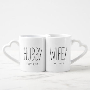 Hubby und Wifey Farmhouse Couple Tasse Set