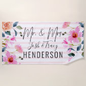 Hubby und Wifey Mr. and Mrs., Bride and Groom Strandtuch (Vorderseite)