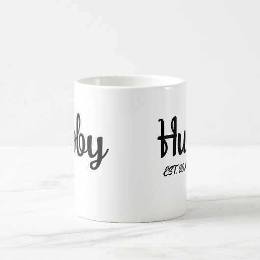 Hubby Wedding-Jubiläum wünscht Ehemann Kaffeetasse (Mittel)