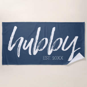 Hubby - Whimsikkalligraphie für den Raum Strandtuch