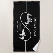 Hubby & Wifey Honeymoon Handtuch für Paare (Vorderseite)