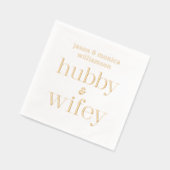 Hubby Wifey Mit Monogramm Wedding Servietten Mit Folie (Links)