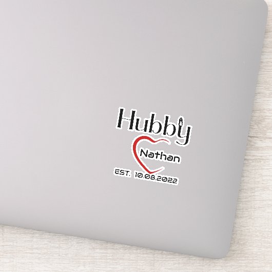 Hubby Wifey passt Sticker zum Hochzeitstag (Detail)