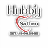 Hubby Wifey passt Sticker zum Hochzeitstag (Vorderseite)