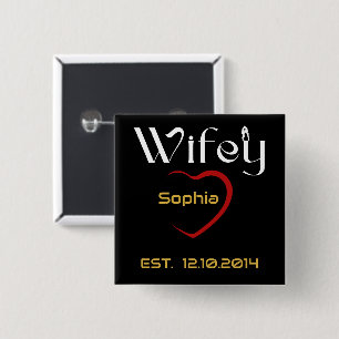 Hubby Wifey Wedding-Geschenk Button