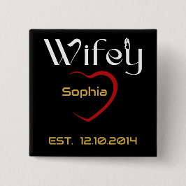 Hubby Wifey Wedding-Geschenk Button