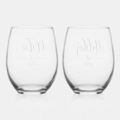 Hubby Wifie Weinglas Ohne Stiel (Rückseite)