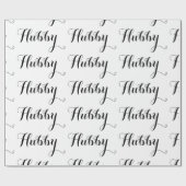 Hubbyehemann, der schwarzes Skriptjungvermählten Geschenkpapier (Flach)