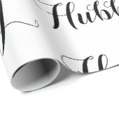 Hubbyehemann, der schwarzes Skriptjungvermählten Geschenkpapier (Rolleneckpunkt)