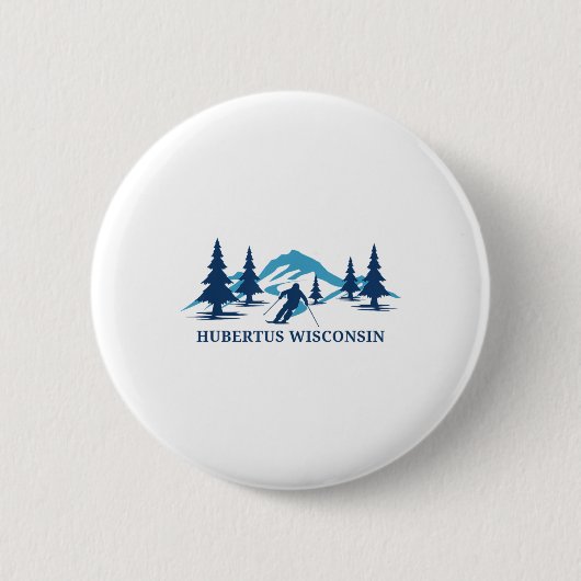Hubertus Wisconsin Ski Resort Skifahrer _1 Button (Vorderseite)