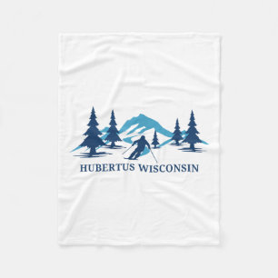 Hubertus Wisconsin Ski Resort Skifahrer _1 Fleecedecke