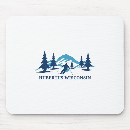 Hubertus Wisconsin Ski Resort Skifahrer _1 Mousepad (Vorne)