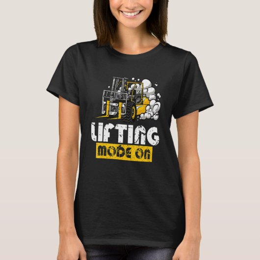 Hubmodus auf der Gabelstapleroper des zertifiziert T-Shirt (Vorderseite)