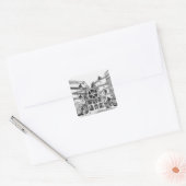 Hubraum der printing press invented by Richard Mar Quadratischer Aufkleber (Umschlag)