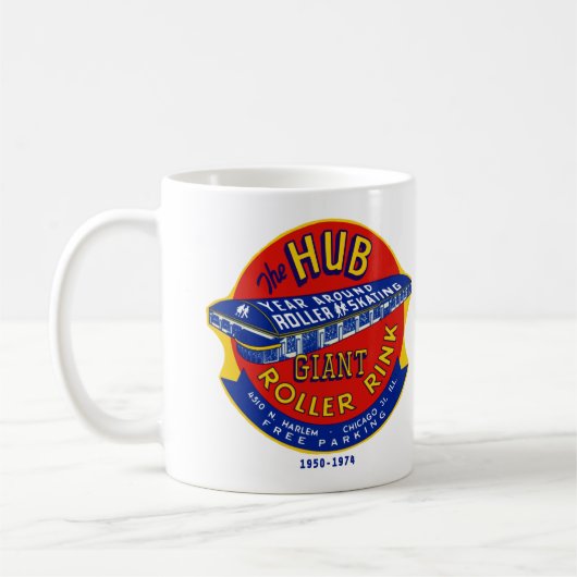 Hubroller Rink Chicago / Norridge Illinois Kaffeetasse (Links)