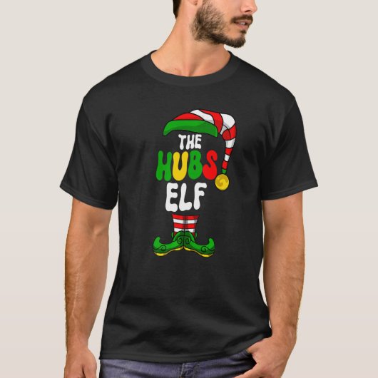 Hubs Elf Pajama Matching Group Weihnachtsfeiertag  T-Shirt (Vorderseite)