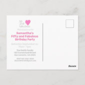 Hübsch 50 und Fab Pink 50. Geburtstag Postkarte (Rückseite)