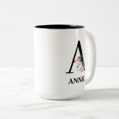 HÜBSCH A MIT MONOGRAMM ZWEIFARBIGE TASSE (VorderseiteRechts)