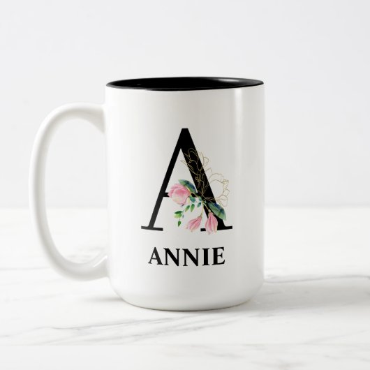 HÜBSCH A MIT MONOGRAMM ZWEIFARBIGE TASSE (Links)