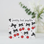 Hübsch, aber psycho Cherry Bow Coquette  Postkarte (Stehend Vorderseite)