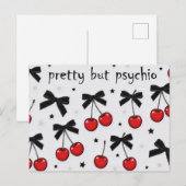 Hübsch, aber psycho Cherry Bow Coquette  Postkarte (Vorne/Hinten)