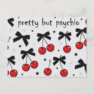 Hübsch, aber psycho Cherry Bow Coquette Postkarte