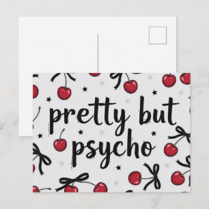 Hübsch aber Psycho Kirsch-Bogen Ästhetik-Postkarte Postkarte