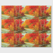Hübsch als Bild-Herbstlaub-Landschaft Geschenkpapier (Flach)
