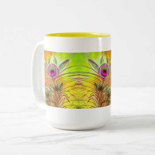 Hübsch als Peacock-Kaffeetasse Zweifarbige Tasse (Vorderseite Links)