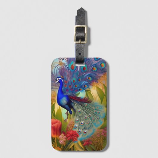 Hübsch als Pfau Gepäckanhänger (Vorderseite Vertikal)