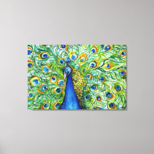 Hübsch als Pfau-Leinwand Leinwanddruck