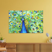 Hübsch als Pfau-Leinwand Leinwanddruck (Insitu (Wohnzimmer))