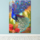 Hübsch als Pfau Leinwanddruck (Insitu (Holzboden))