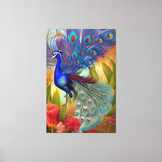 Hübsch als Pfau Leinwanddruck (Vorderseite)